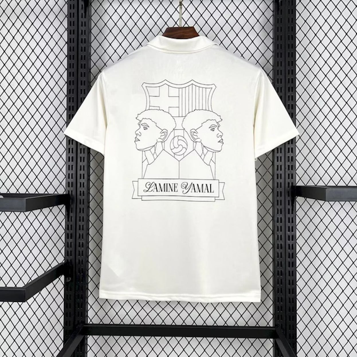 Maillot de football blanc édition commémorative du prix Yamal Kopa de Barcelone 2024/2025, 1:1
