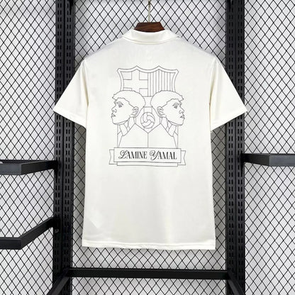 Maillot de football blanc édition commémorative du prix Yamal Kopa de Barcelone 2024/2025, 1:1