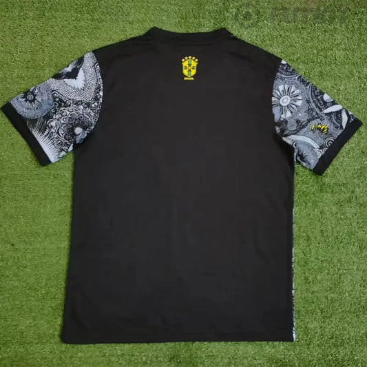 2024 Brazil Special Edition Jesus Black Gray Soccer Jersey